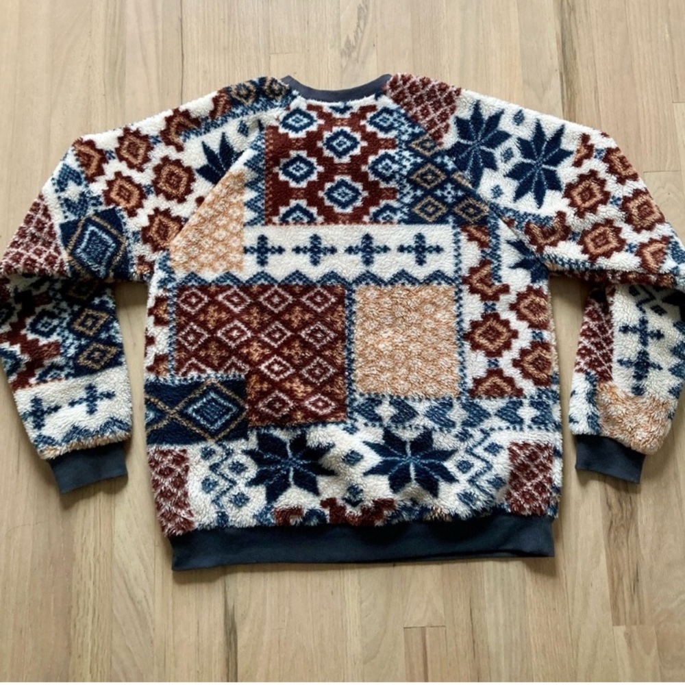 URBAN OUTFITTERS🔹Cozy Sherpa Fair Isle Crewneck Sweatshirt - Picture 9 of 16